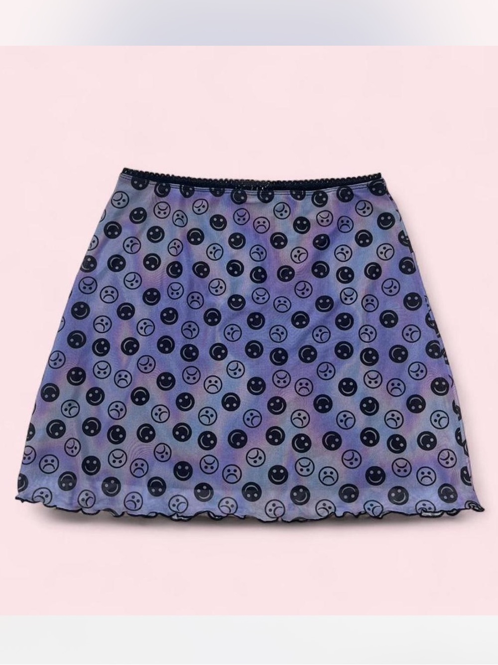 Purple Smiley Print Mini Skirt By Horoscopez Dolls Kill